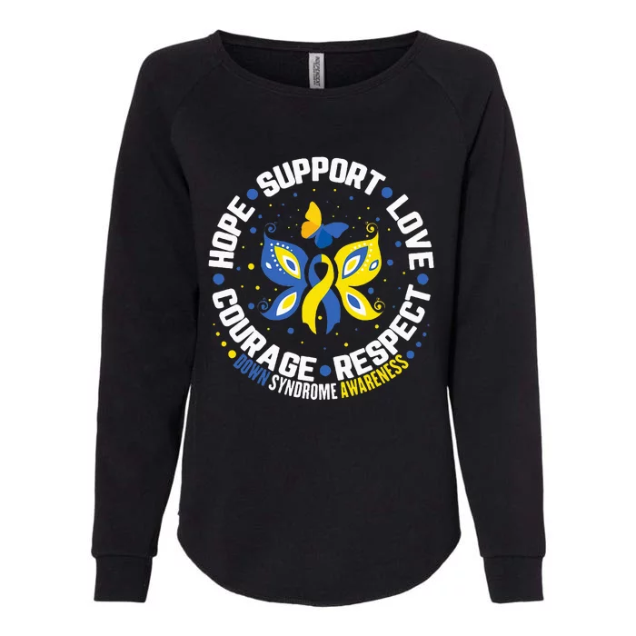 World Down Syndrome Day Awareness Hope Love Support Womens California Wash Sweatshirt