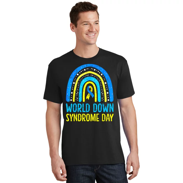 World Down Syndrome Day Awareness National T21 Month Rainbow T-Shirt