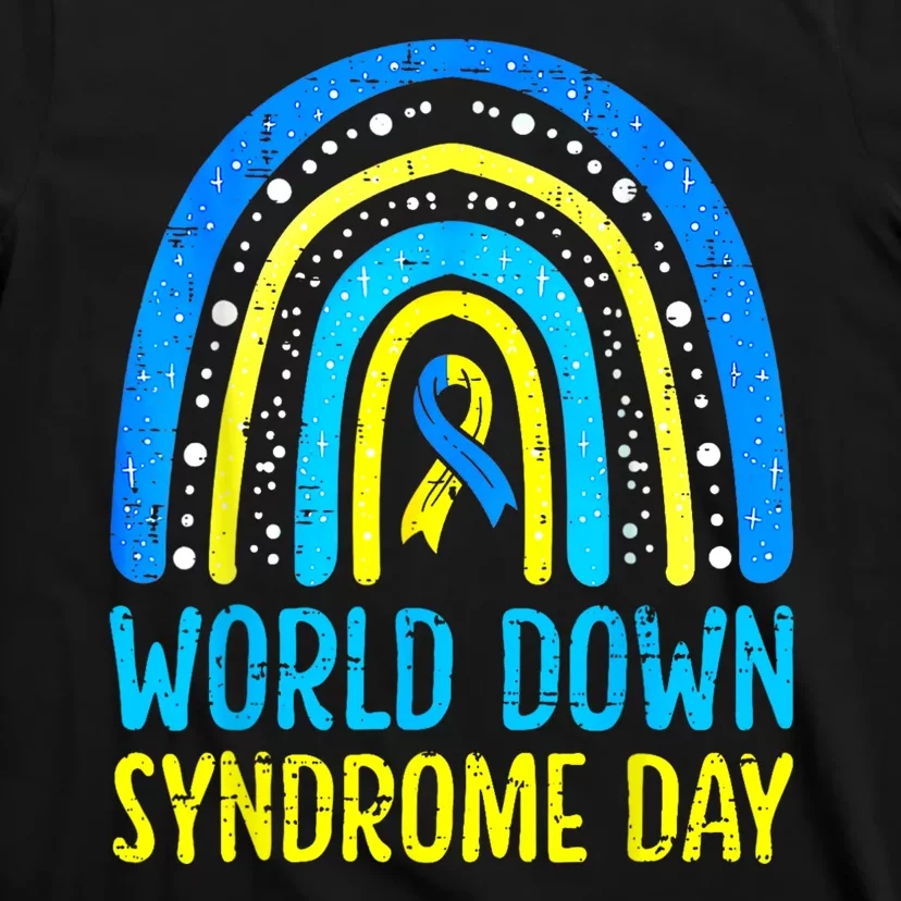 World Down Syndrome Day Awareness National T21 Month Rainbow T-Shirt