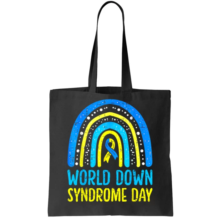 World Down Syndrome Day Awareness National T21 Month Rainbow Tote Bag