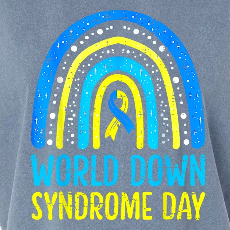 World Down Syndrome Day Awareness National T21 Month Rainbow Garment-Dyed Women's Muscle Tee