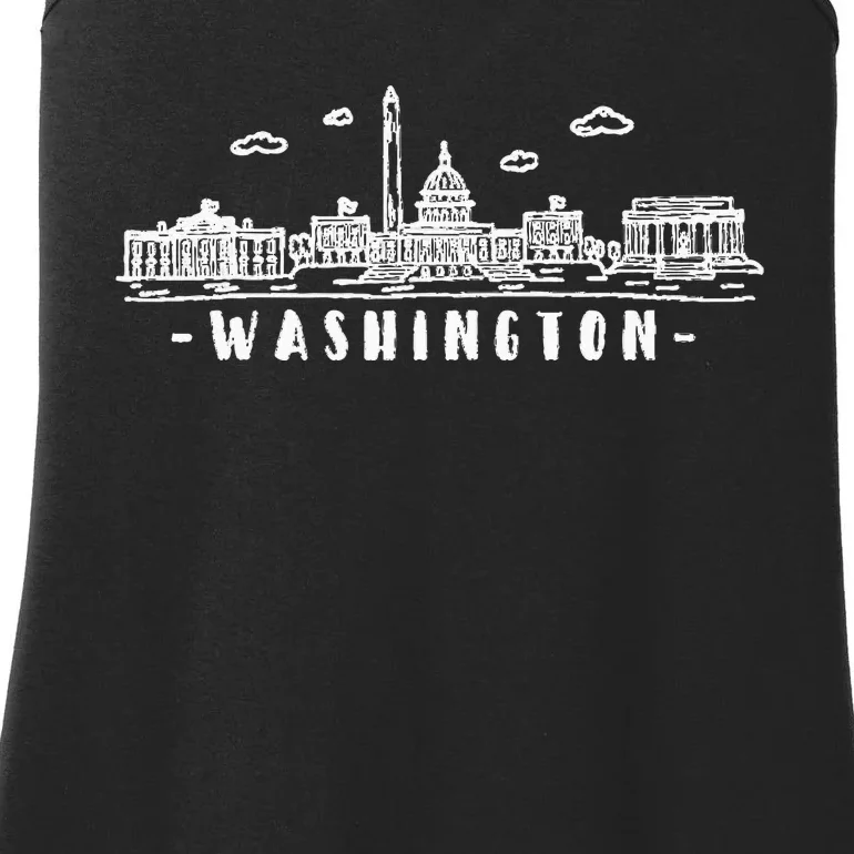 Washington Dc Skyline Ladies Essential Tank