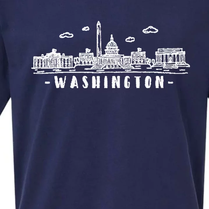 Washington Dc Skyline Sueded Cloud Jersey T-Shirt