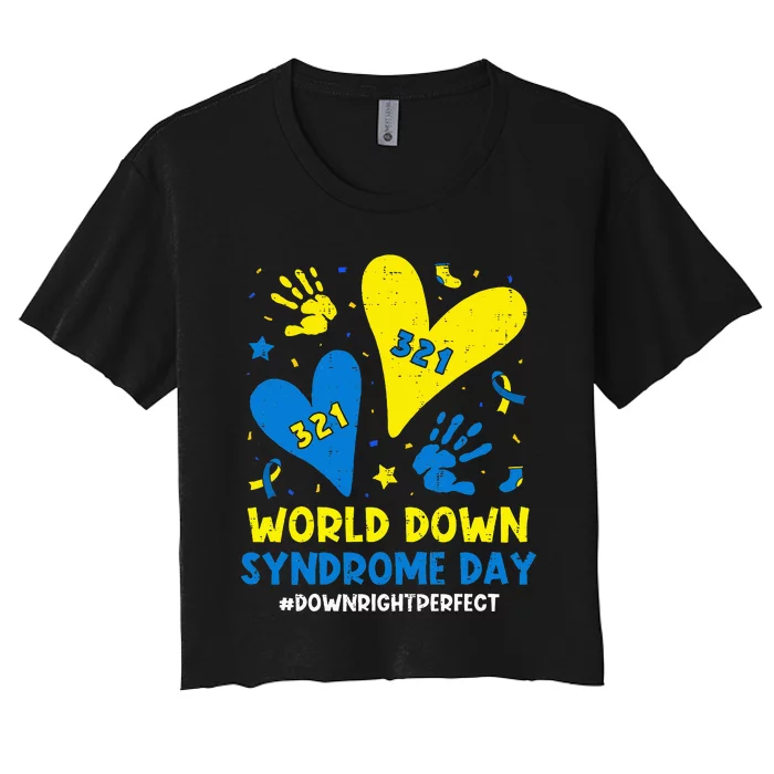 World Down Syndrome Day 321 Awareness Support Women's Crop Top Tee