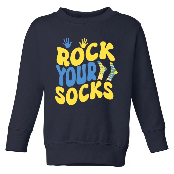 World Down Syndrome Day Rock Your Socks Groovy Toddler Sweatshirt