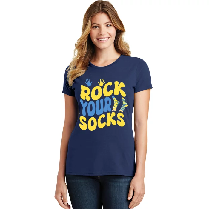 World Down Syndrome Day Rock Your Socks Groovy Women's T-Shirt