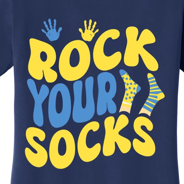 World Down Syndrome Day Rock Your Socks Groovy Women's T-Shirt