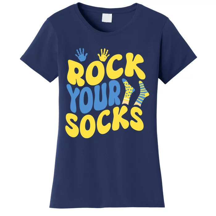 World Down Syndrome Day Rock Your Socks Groovy Women's T-Shirt