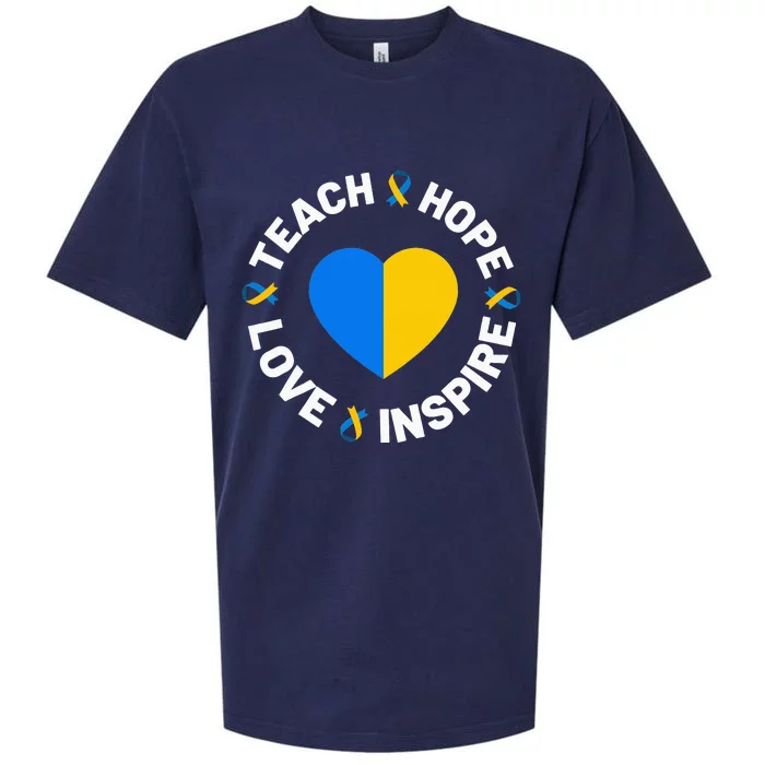 World Down Syndrome Day Awareness Ribbon Teach Hope Love T21 Sueded Cloud Jersey T-Shirt