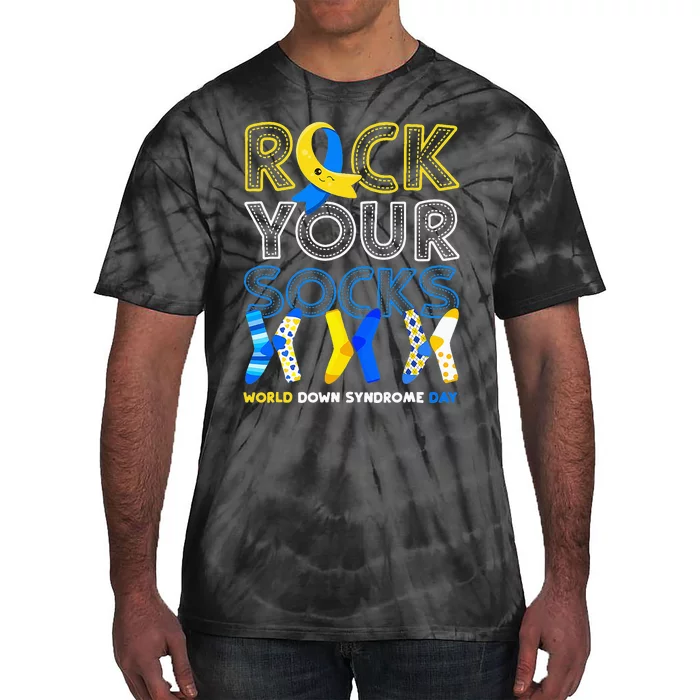 World Down Syndrome Day Rock Your Socks Awareness Copy Tie-Dye T-Shirt