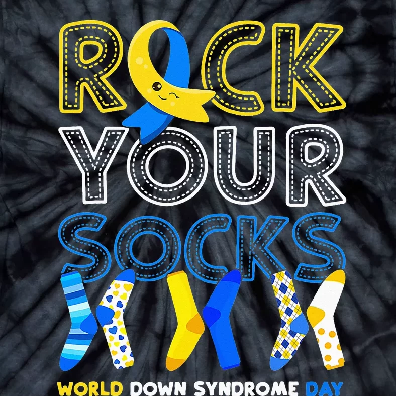 World Down Syndrome Day Rock Your Socks Awareness Copy Tie-Dye T-Shirt