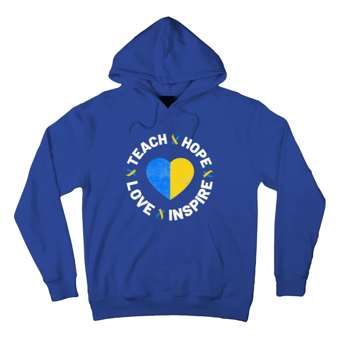 World Down Syndrome Day Ribbon Teach Hope Love T21 Hoodie