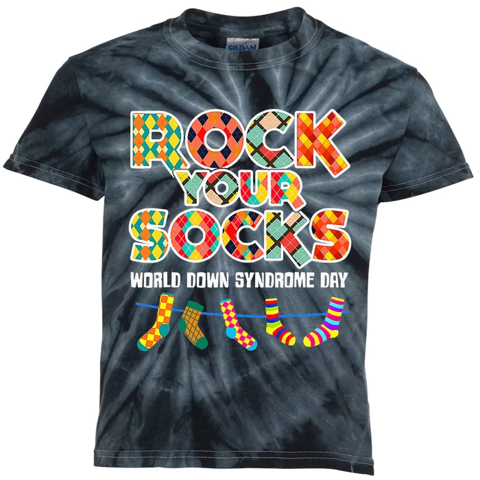 World Down Syndrome Day Rock Your Socks Awareness Kids Tie-Dye T-Shirt