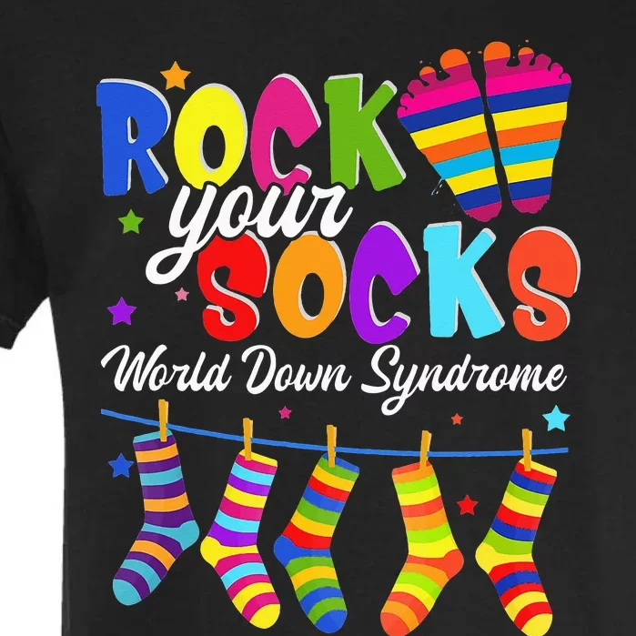 World Down Syndrome Day Rock Your Socks Awareness Garment-Dyed Heavyweight T-Shirt