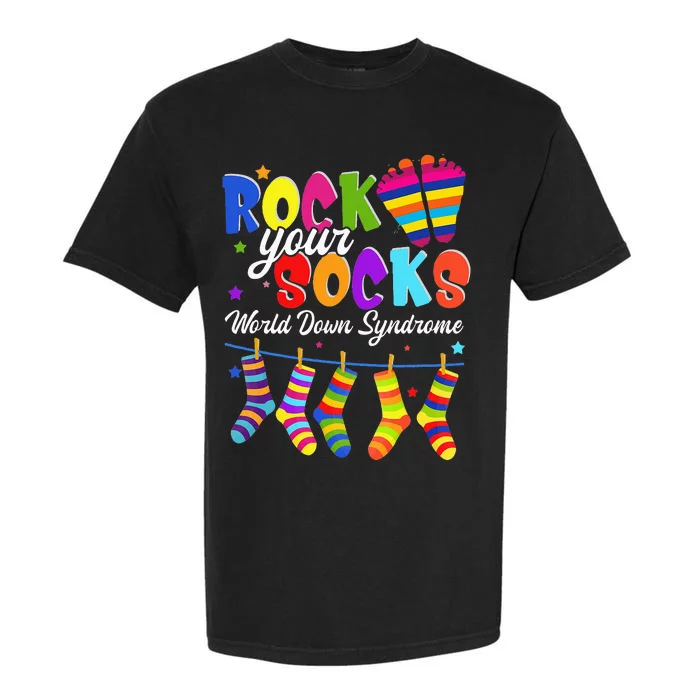 World Down Syndrome Day Rock Your Socks Awareness Garment-Dyed Heavyweight T-Shirt