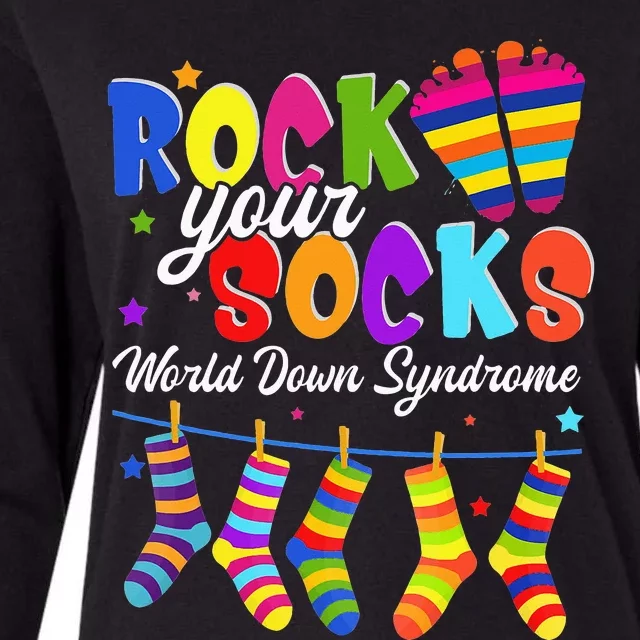 World Down Syndrome Day Rock Your Socks Awareness Womens Cotton Relaxed Long Sleeve T-Shirt