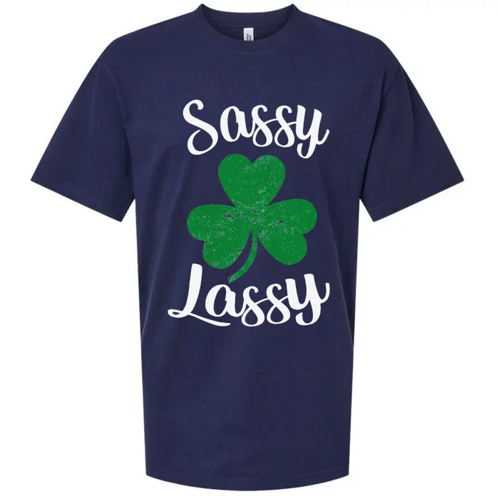 Womens Day Sassy Lassy St. Patrick's Day Sueded Cloud Jersey T-Shirt