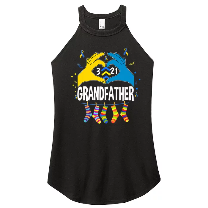 World Down Syndrome Day Shirt Trisomy 21 Grandfather Support Premium Women’s Perfect Tri Rocker Tank