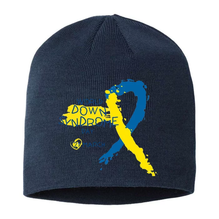 World Down Syndrome Day March 21st 8 1/2in Sustainable Knit Beanie