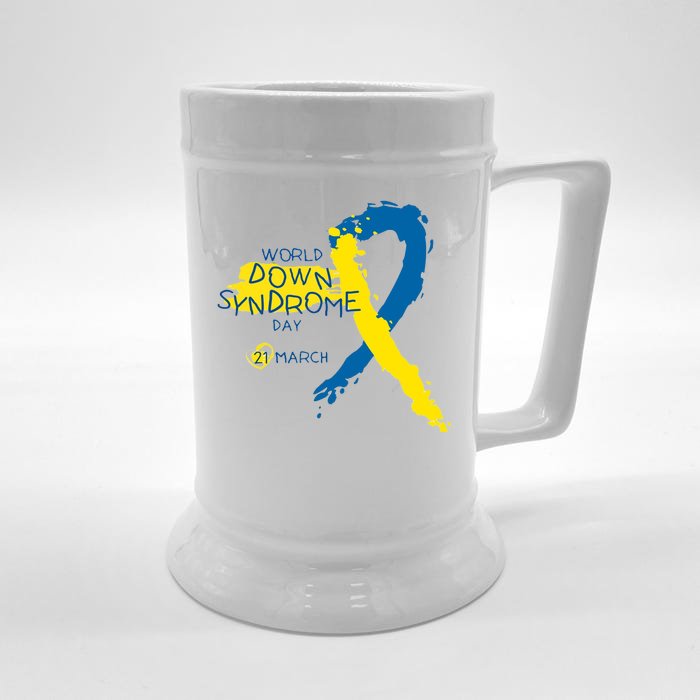 World Down Syndrome Day March 21st Front & Back Beer Stein