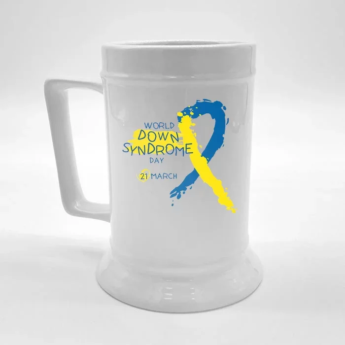 World Down Syndrome Day March 21st Front & Back Beer Stein