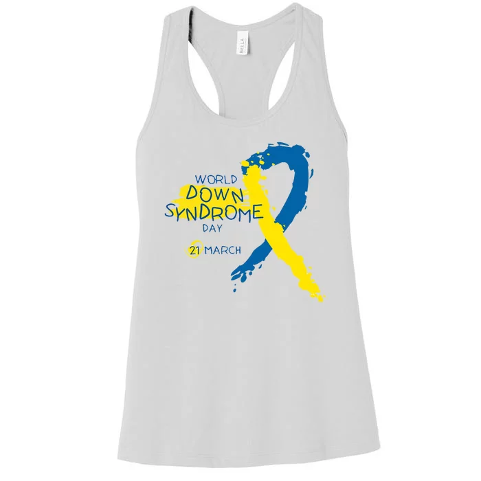 World Down Syndrome Day March 21st Women's Racerback Tank