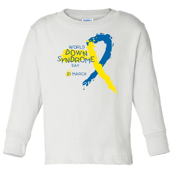 World Down Syndrome Day March 21st Toddler Long Sleeve Shirt