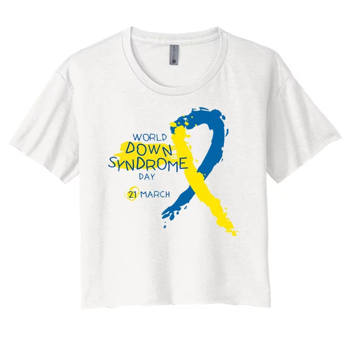 World Down Syndrome Day March 21st Women's Crop Top Tee