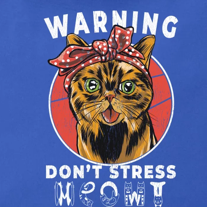 Warning Dont Stress Meowt Funny Cat Kitty Kitten Lover Gift Funny Gift Zip Tote Bag