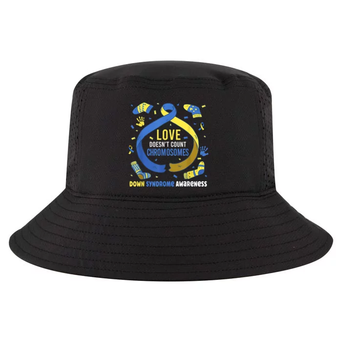 World Down Syndrome Awareness  Love Doesn't Count Chromosomes Cool Comfort Performance Bucket Hat