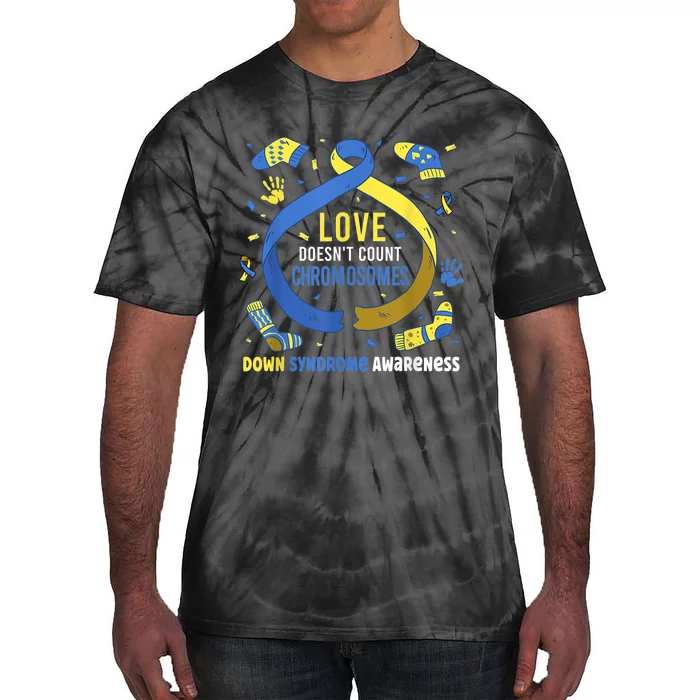 World Down Syndrome Awareness  Love Doesn't Count Chromosomes Tie-Dye T-Shirt