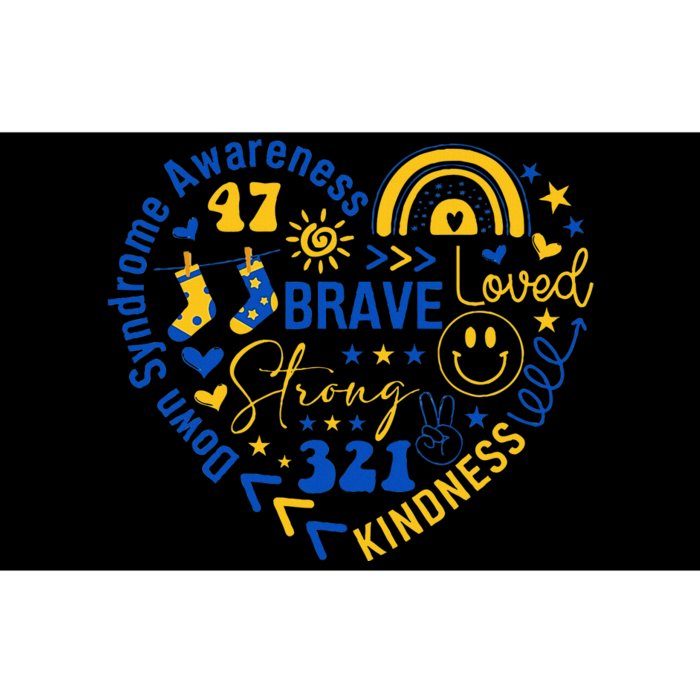 World Down Syndrome Day Awarenes 3.21 Blue And Yellow Heart Bumper Sticker