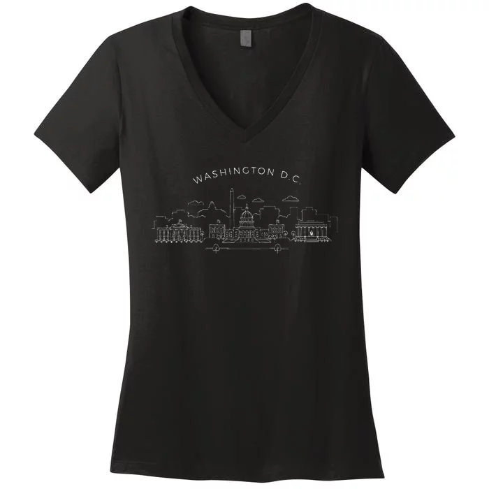 Washington D.C. Skyline Vintage Washington D.C. Women's V-Neck T-Shirt