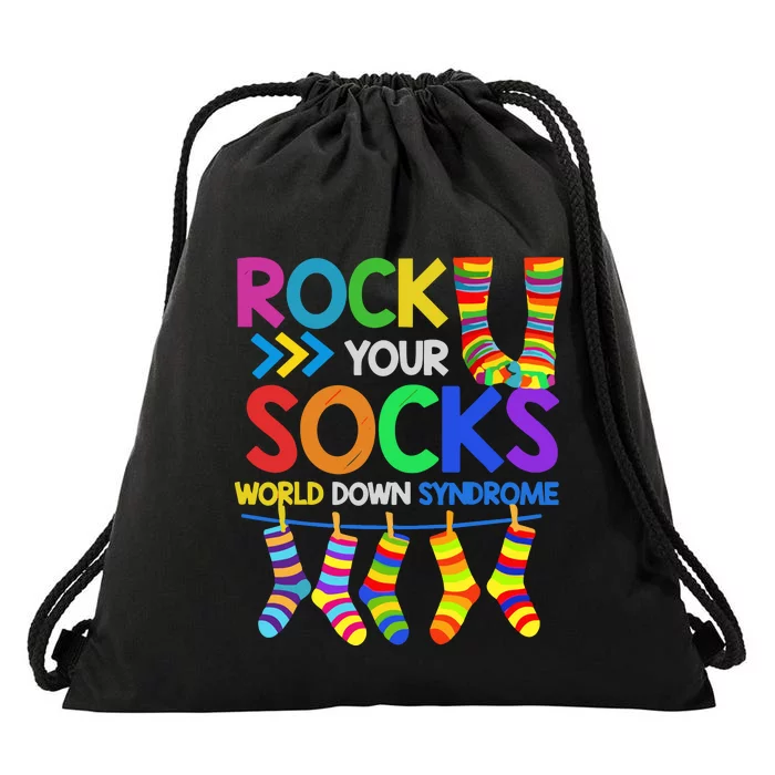 World Down Syndrome Day Rock Your Socks Awareness Drawstring Bag