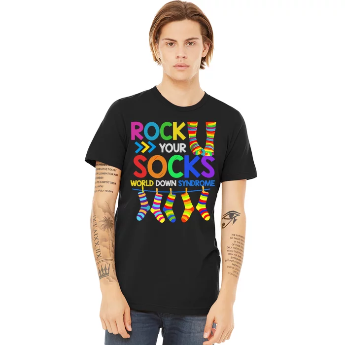 World Down Syndrome Day Rock Your Socks Awareness Premium T-Shirt