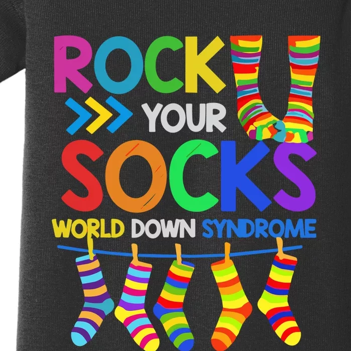 World Down Syndrome Day Rock Your Socks Awareness Baby Bodysuit