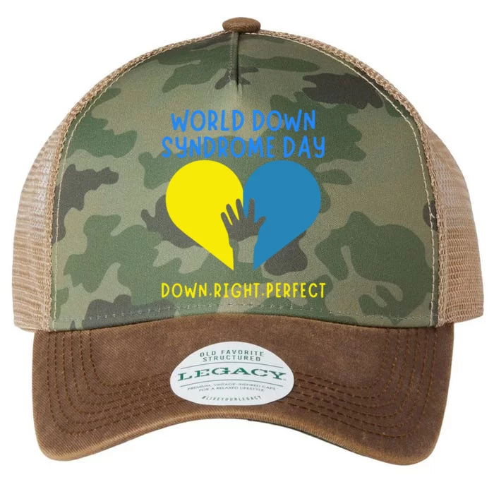 World Down Syndrome Awareness Day Gift Down Right Perfect Legacy Tie Dye Trucker Hat