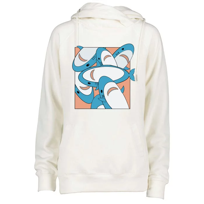 Where Do Sharks Go Womens Funnel Neck Pullover Hood