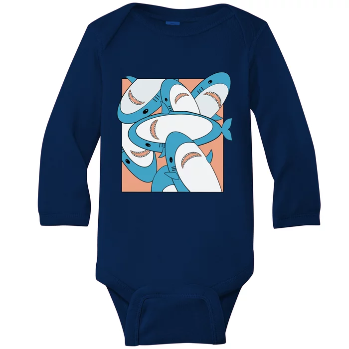 Where Do Sharks Go Baby Long Sleeve Bodysuit