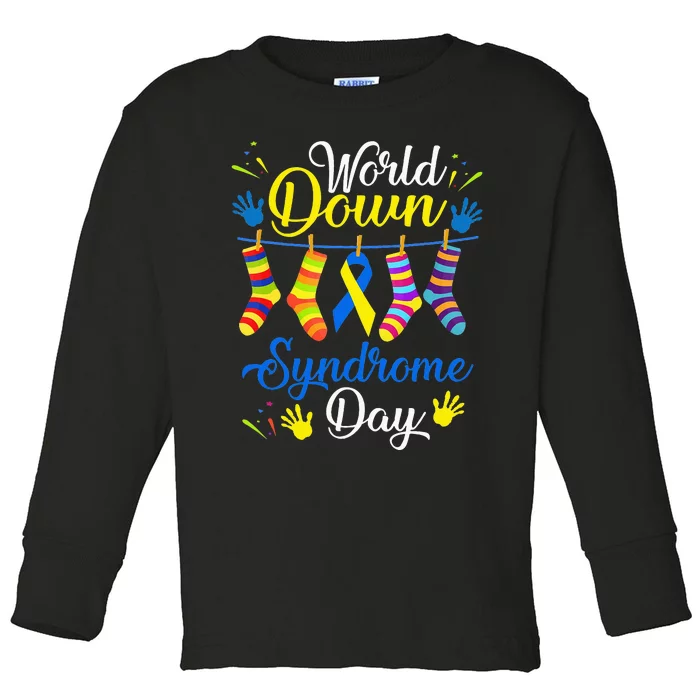 World Down Syndrome Day Awareness Socks 21 March Toddler Long Sleeve Shirt