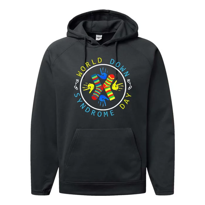 World Down Syndrome Day Awareness Socks T21 March 21 Performance Fleece Hoodie