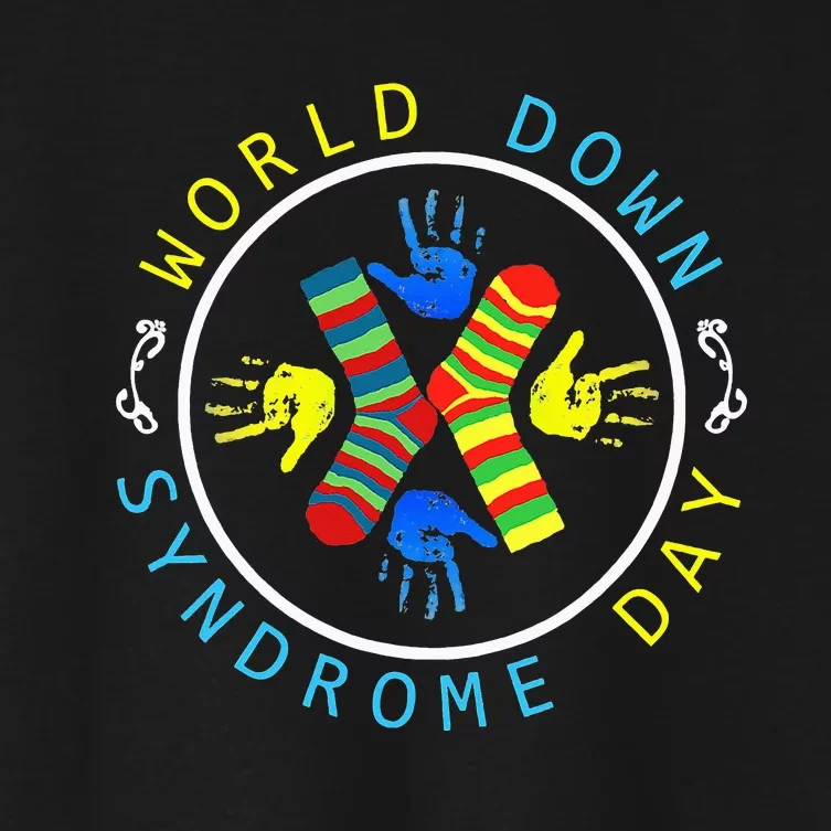 World Down Syndrome Day Awareness Socks T21 March 21 Women's Crop Top Tee