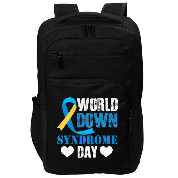 World Down Syndrome Day Down Syndrome Awareness Ribbon Impact Tech Backpack