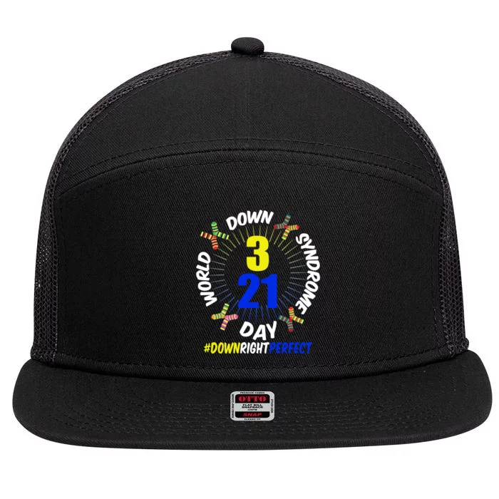 World Down Syndrome Day #DownRightPerfect 7 Panel Mesh Trucker Snapback Hat