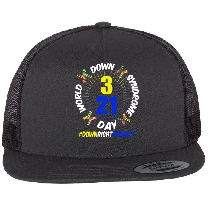 World Down Syndrome Day #DownRightPerfect Flat Bill Trucker Hat