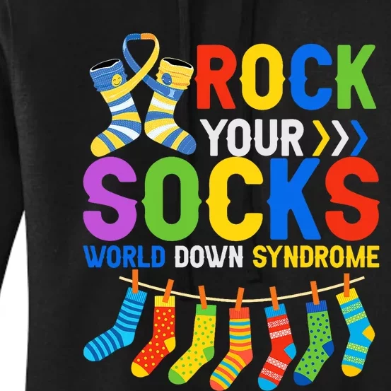 World Down Syndrome Day Awareness Rock Your Socks Women's Pullover Hoodie