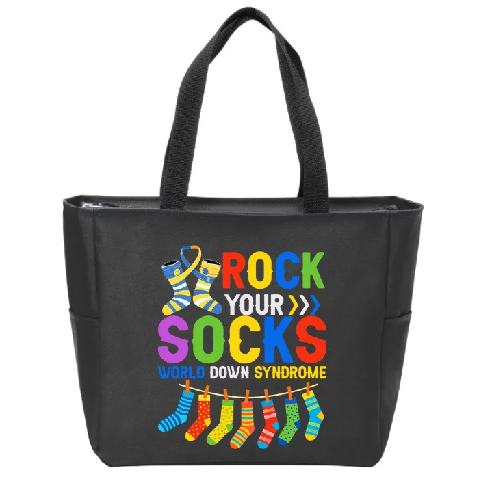 World Down Syndrome Day Awareness Rock Your Socks Zip Tote Bag