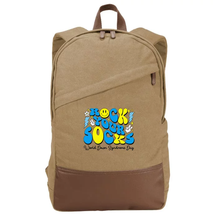 World Down Syndrome Awareness Groovy Rock Your Socks Cotton Canvas Backpack