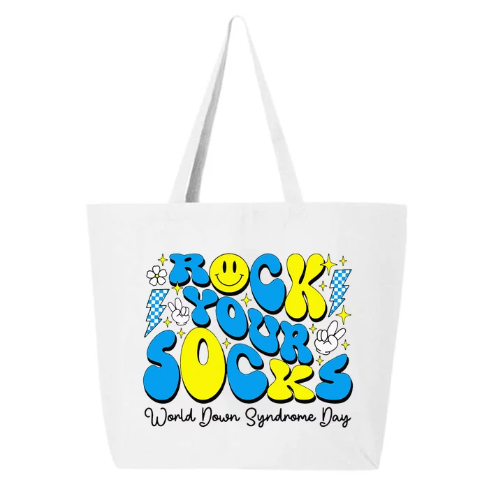 World Down Syndrome Awareness Groovy Rock Your Socks 25L Jumbo Tote