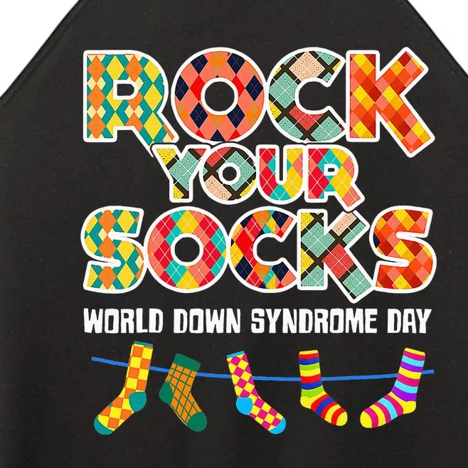 World Down Syndrome Day Rock Your Socks Awareness Women’s Perfect Tri Rocker Tank